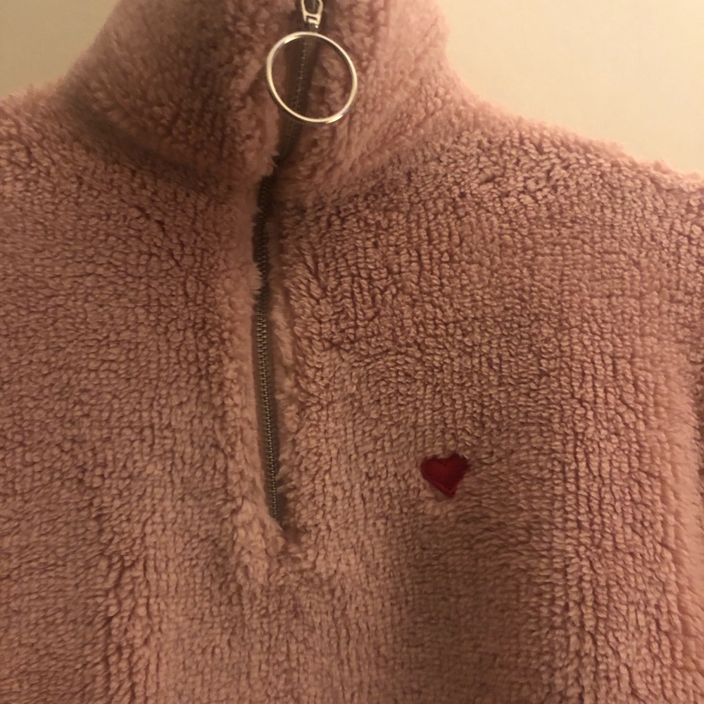Cozy Pink Sherpa Pullover